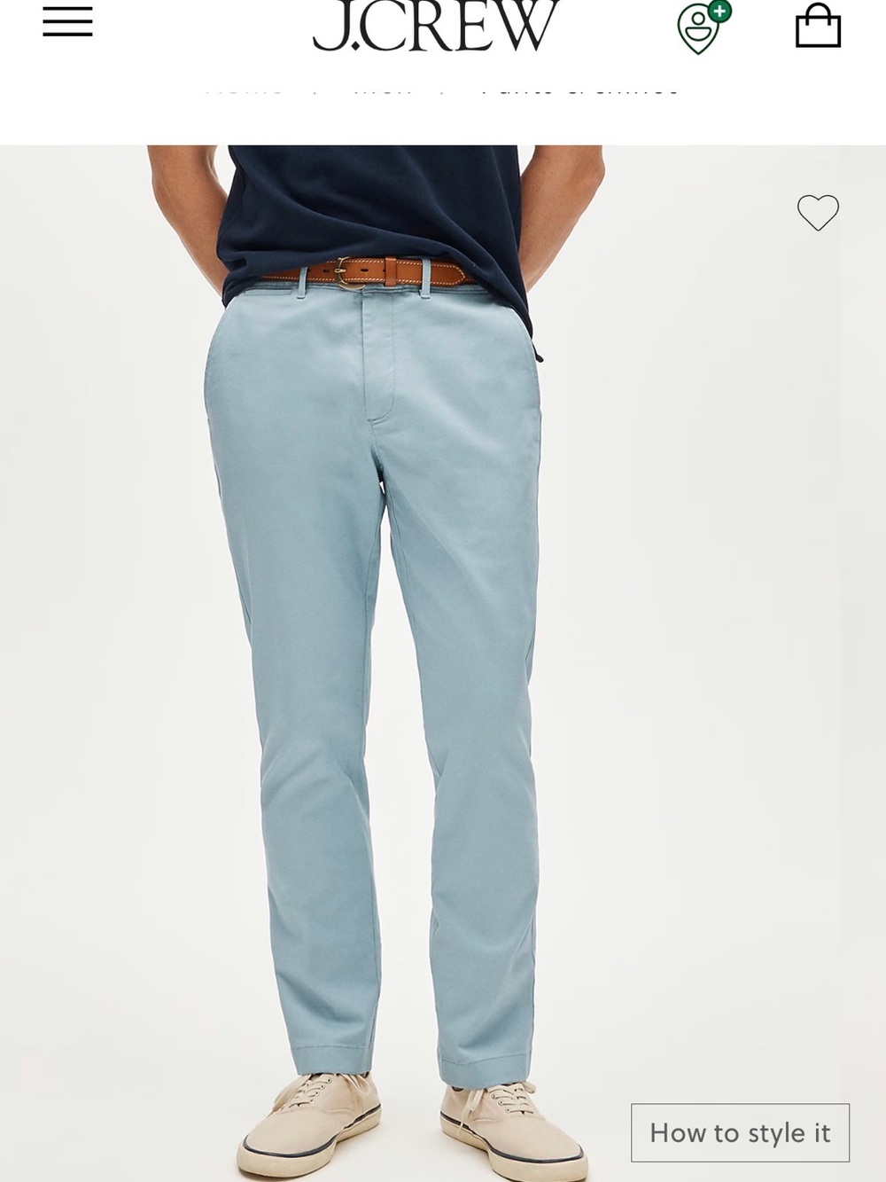J. Crew Men's Stretch Chinos in Light Blue